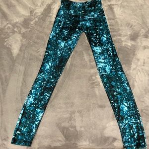 Turquoise and black Champion leggings